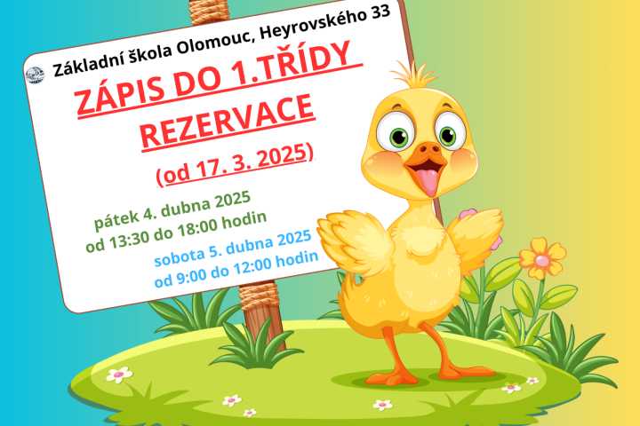 Zápis do 1. ročníku pro školní rok 2025/2026